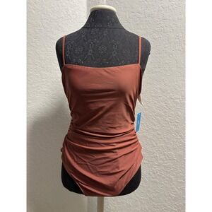 NWT Cupshe Rust Brown Ruched One-Piece Swimsuit
